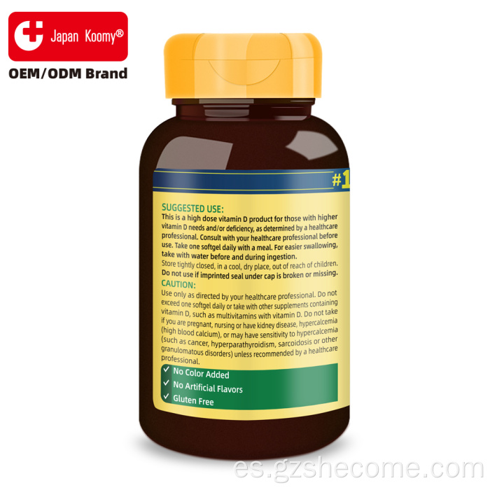 Shecome Vitamina D3 Cápsulas blandas Huesos Dientes Salud inmune